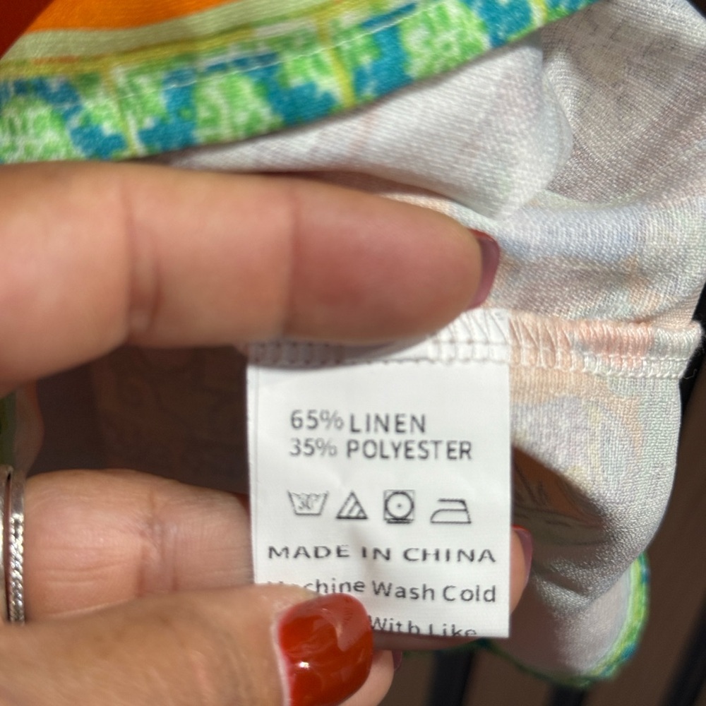 Colorful‎ Women's Dress with Yellow and Orange Accents Sz S - Picture 13 of 15
